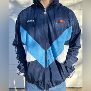 Vintage ELLESSE Riversible Floral Windbreaker Hoodie Large